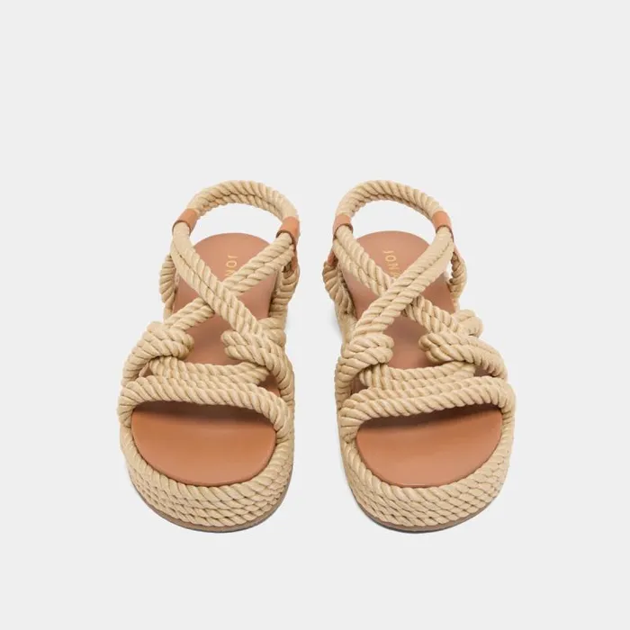 Women Sandals With Crossover Straps Beige JONAK Sandals