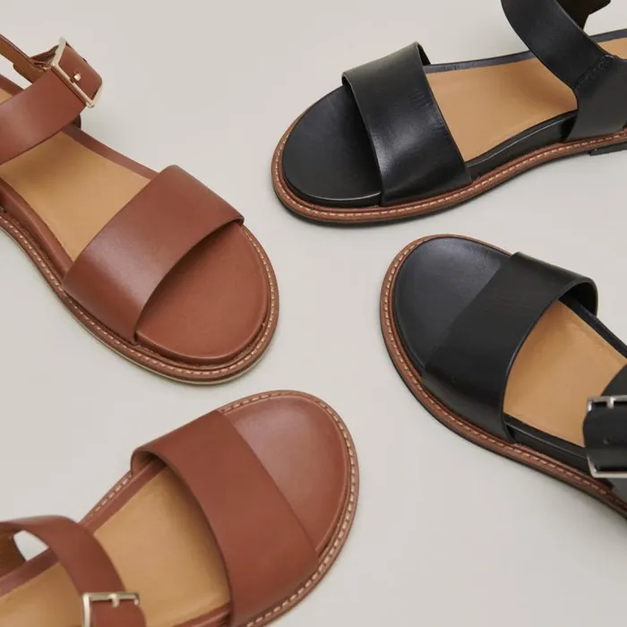 Women Sandals With Straps And Open Toes Cognac JONAK Sandals