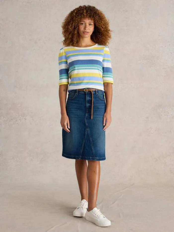 Women Scarlett Denim Skirt Mid Denim White Stuff Skirts