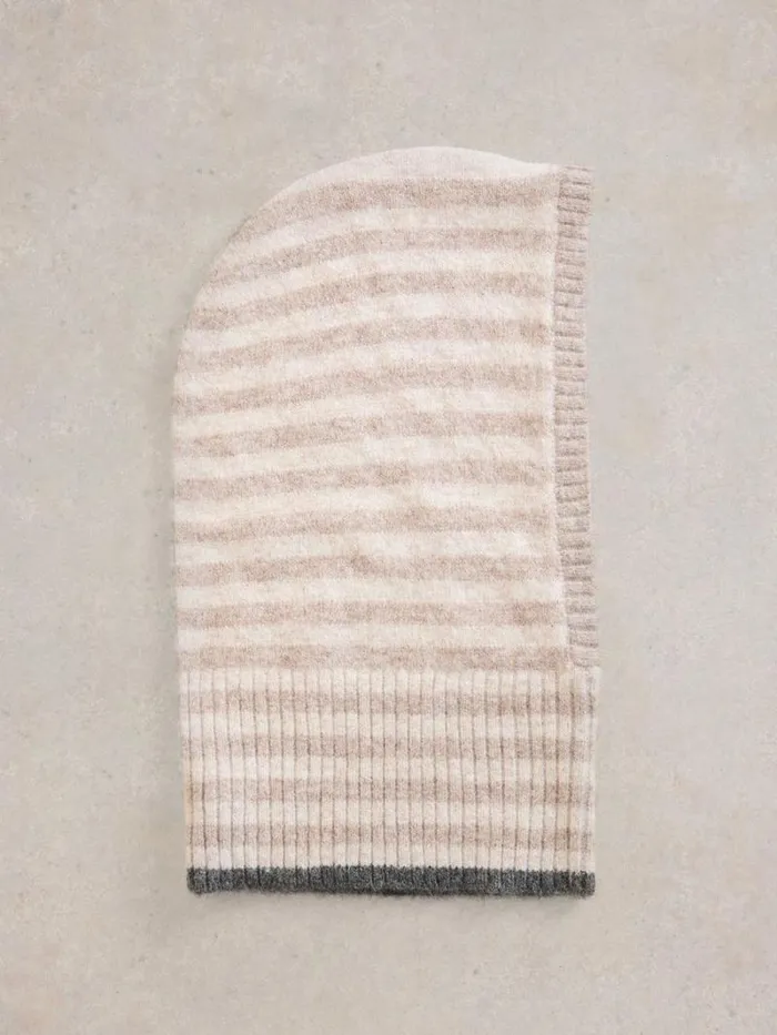 Women Scarlett Knitted Hood Natural Multi White Stuff Hats and Gloves