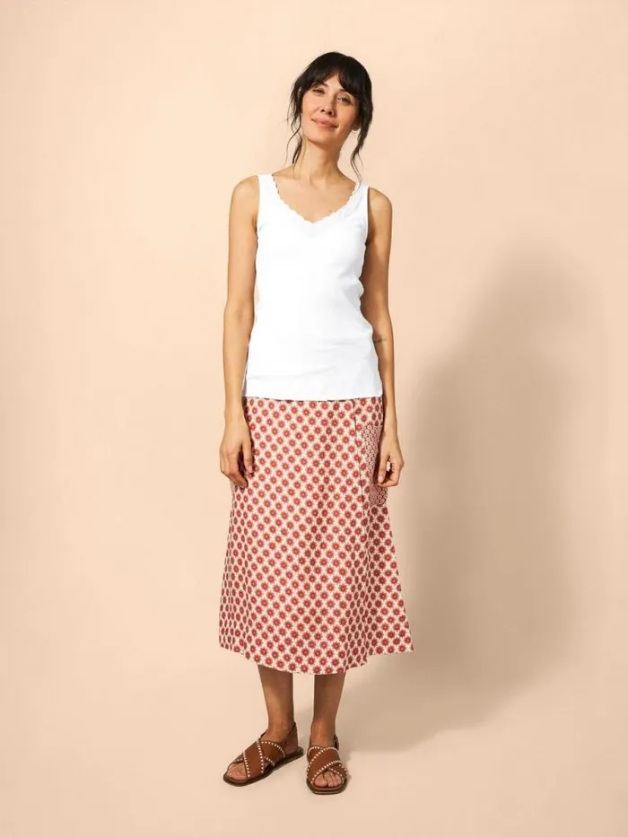 Women SEABREEZE V NECK VEST Brilliant White White Stuff Tops and Tees