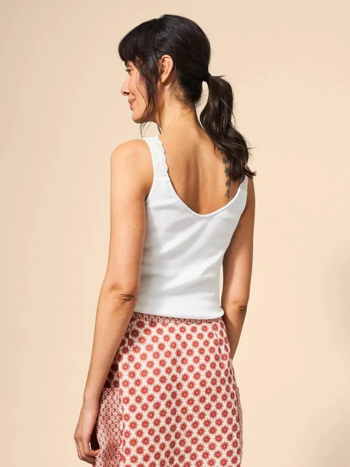 Women SEABREEZE V NECK VEST Brilliant White White Stuff Tops and Tees Women SEABREEZE V NECK VEST Brilliant White White Stuff Tops and Tees