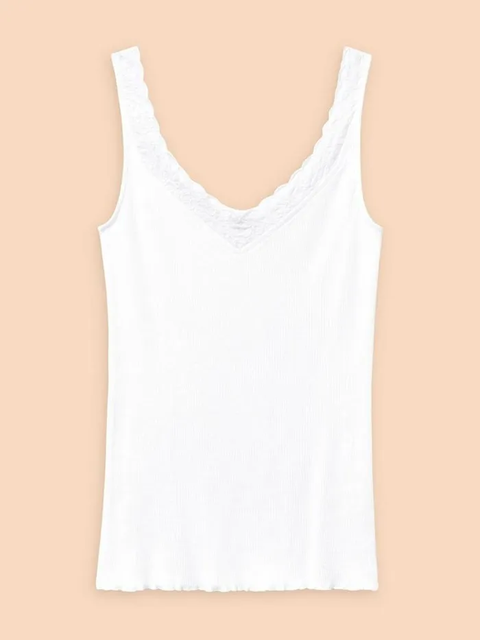 Women SEABREEZE V NECK VEST Brilliant White White Stuff Tops and Tees Women SEABREEZE V NECK VEST Brilliant White White Stuff Tops and Tees