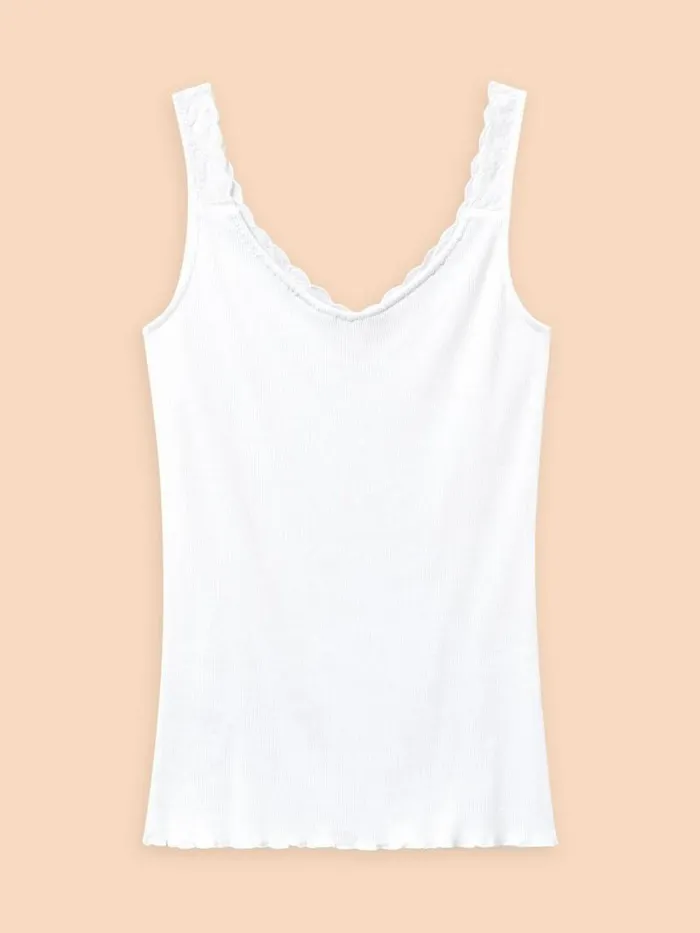 Women SEABREEZE V NECK VEST Brilliant White White Stuff Tops and Tees Women SEABREEZE V NECK VEST Brilliant White White Stuff Tops and Tees
