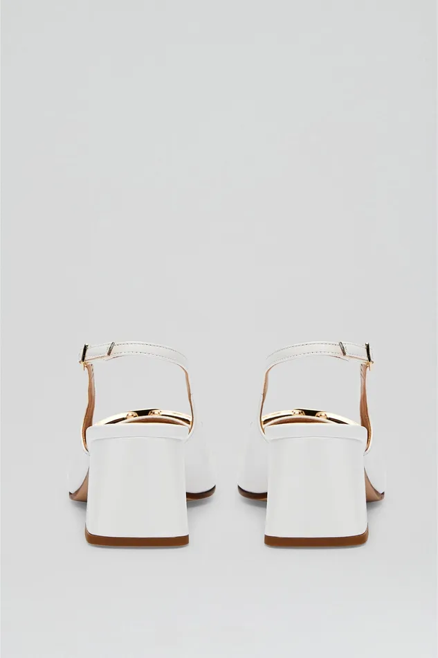 Women Shoes Scanlan Theodore GOLD TRIM SLINGBACK 55 WHITE Women Shoes Scanlan Theodore GOLD TRIM SLINGBACK 55 WHITE