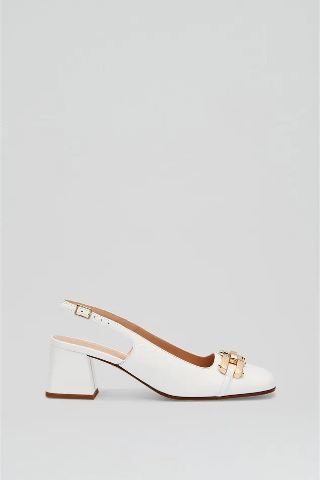 Women Shoes Scanlan Theodore GOLD TRIM SLINGBACK 55 WHITE Women Shoes Scanlan Theodore GOLD TRIM SLINGBACK 55 WHITE