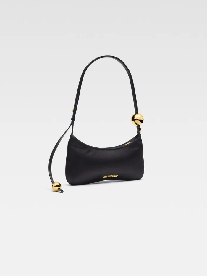 Women Shoulder Bags JACQUEMUS The Bisou Perle Black Women Shoulder Bags JACQUEMUS The Bisou Perle Black