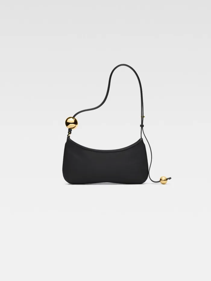Women Shoulder Bags JACQUEMUS The Bisou Perle Black Women Shoulder Bags JACQUEMUS The Bisou Perle Black