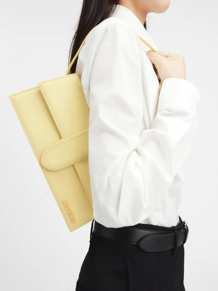 Women Shoulder Bags JACQUEMUS The Long Bambino Pale Yellow