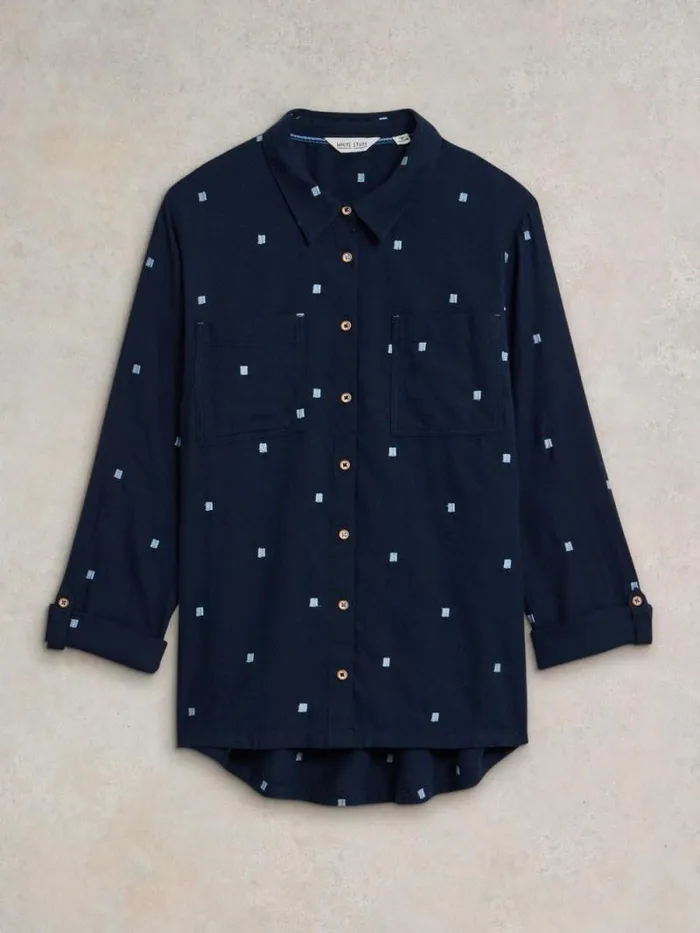Women Sophie Organic Cotton Shirt Dark Navy White Stuff Shirts and Blouses