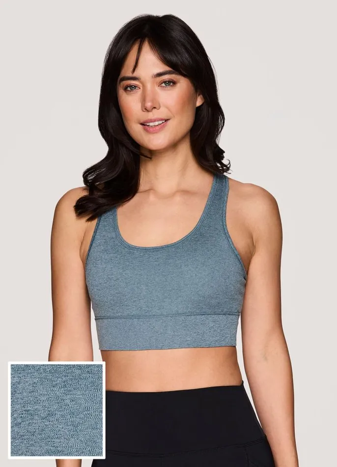 Women Space Dye Super Soft Bra Teal RBX Active Sports Bras