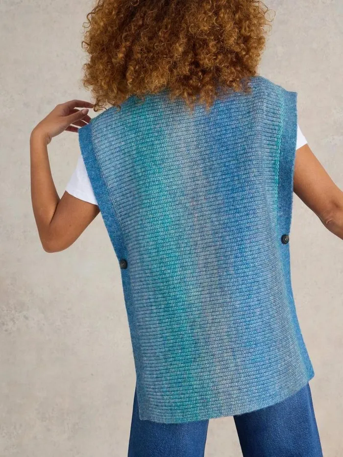 Women Spacedye Knitted Poncho Blue Multi White Stuff Knitwear Women Spacedye Knitted Poncho Blue Multi White Stuff Knitwear
