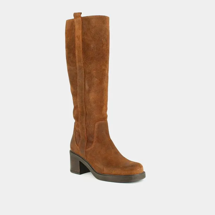 Women Squaretoe Ankle Boots With Elastics Tobacco JONAK Boots Thighhigh Boots