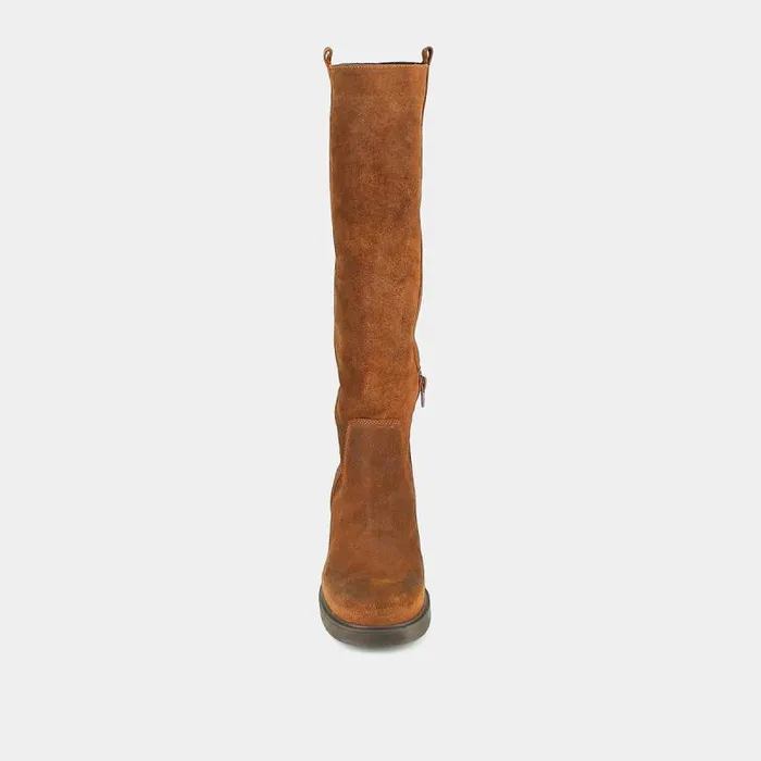 Women Squaretoe Ankle Boots With Elastics Tobacco JONAK Boots Thighhigh Boots