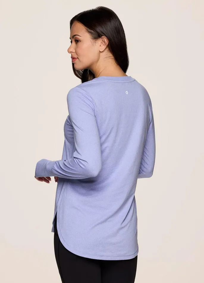 Women Studio Super Soft Tunic Tee Purple RBX Active Long Sleeve
