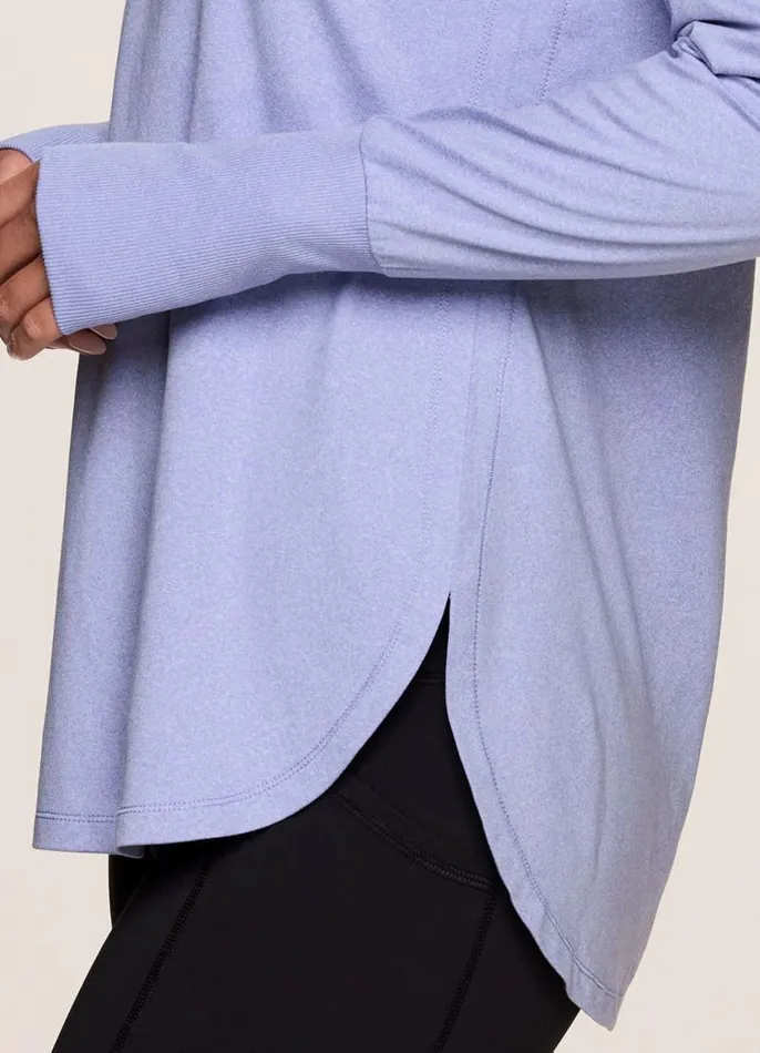Women Studio Super Soft Tunic Tee Purple RBX Active Long Sleeve