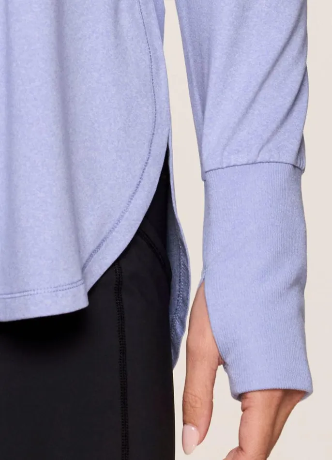 Women Studio Super Soft Tunic Tee Purple RBX Active Long Sleeve