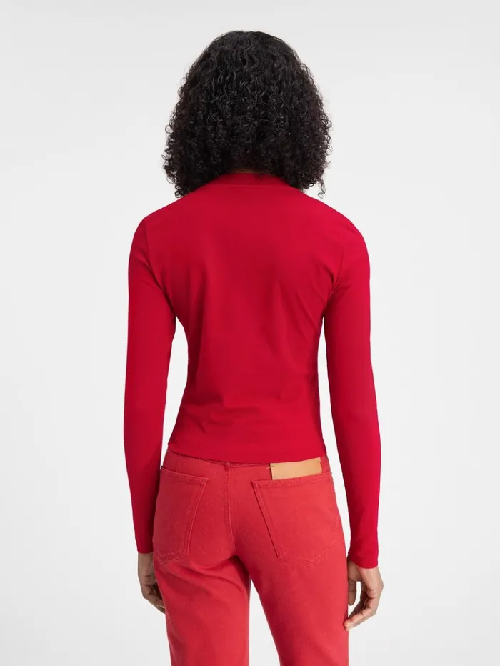 Women Tshirts JACQUEMUS The Gros Grain Longsleeve Tshirt Dark Red Women Tshirts JACQUEMUS The Gros Grain Longsleeve Tshirt Dark Red
