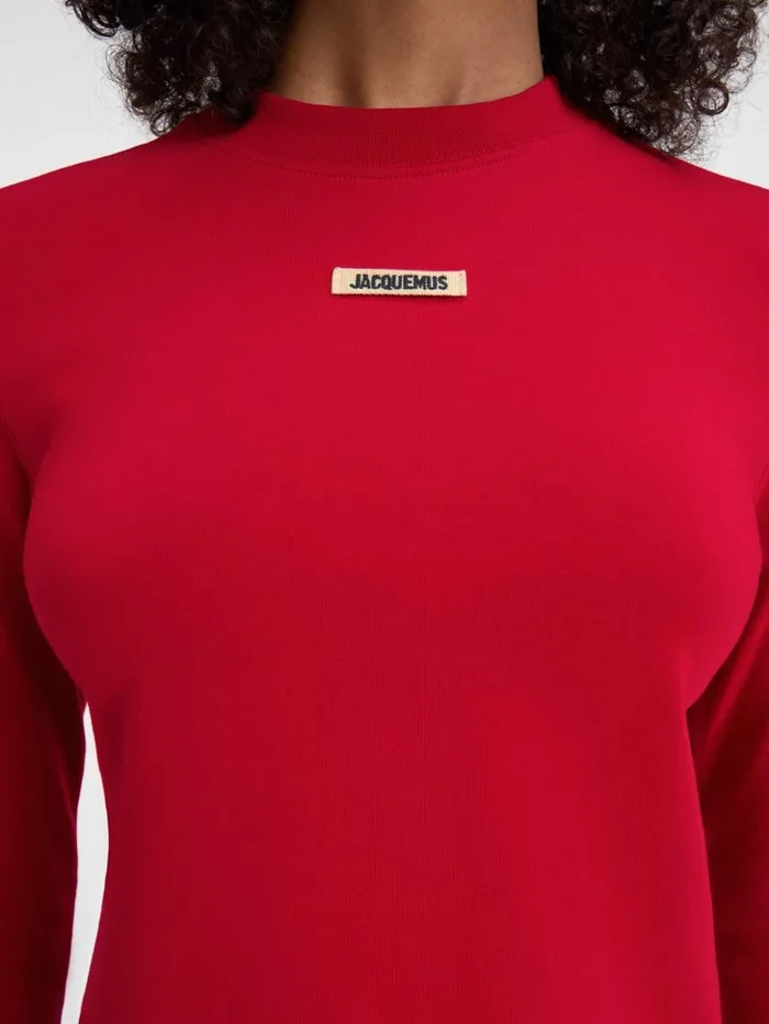 Women Tshirts JACQUEMUS The Gros Grain Longsleeve Tshirt Dark Red Women Tshirts JACQUEMUS The Gros Grain Longsleeve Tshirt Dark Red