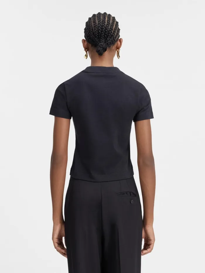 Women Tshirts JACQUEMUS The Gros Grain Tshirt Black Women Tshirts JACQUEMUS The Gros Grain Tshirt Black