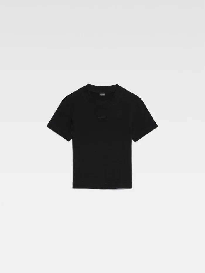 Women Tshirts JACQUEMUS The Gros Grain Tshirt Black Women Tshirts JACQUEMUS The Gros Grain Tshirt Black