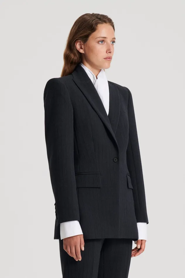 Women TAILORED STRIPE JACKET CHARCOAL Jackets Scanlan Theodore