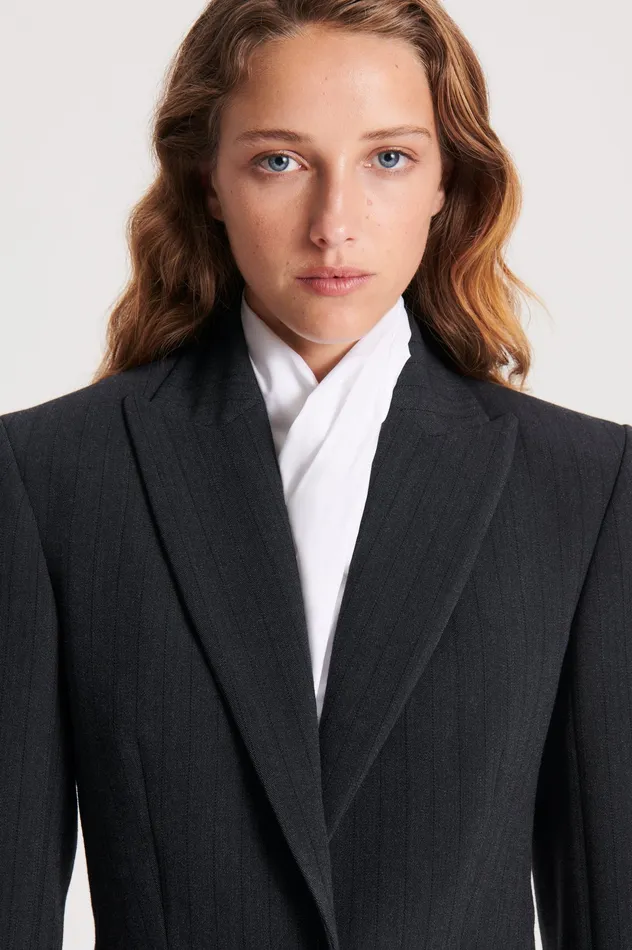 Women TAILORED STRIPE JACKET CHARCOAL Jackets Scanlan Theodore