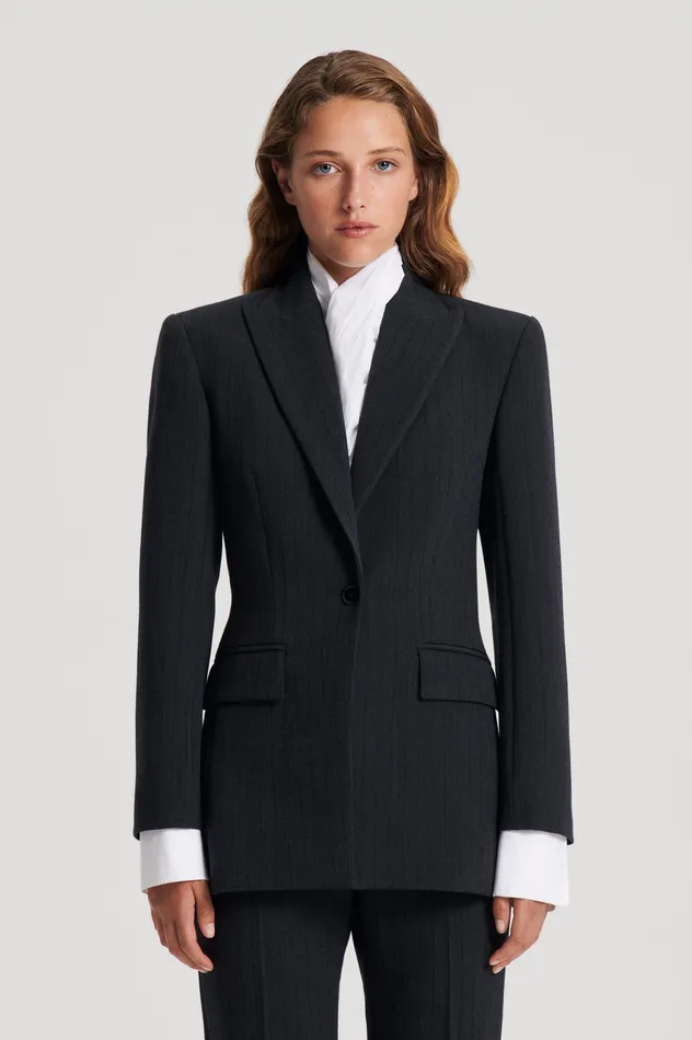 Women TAILORED STRIPE JACKET CHARCOAL Jackets Scanlan Theodore