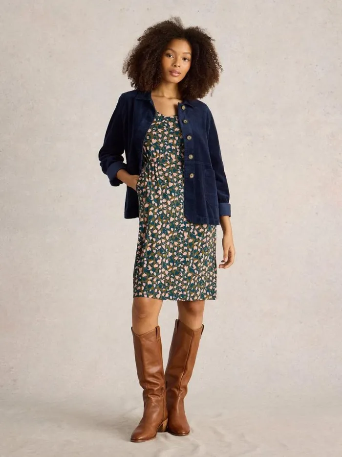 Women Tallie Jersey Dress Green Print White Stuff Dresses