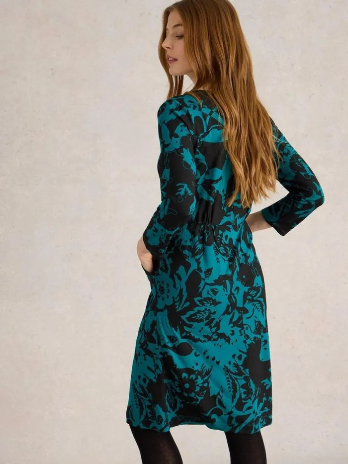 Women Tallie Jersey Knee Length Dress Black Print White Stuff Dresses Women Tallie Jersey Knee Length Dress Black Print White Stuff Dresses