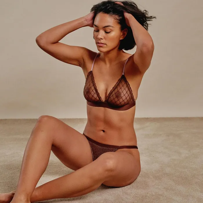 Women Tanga Briefs Love Stories Wild Rose Briefs Dark Brown