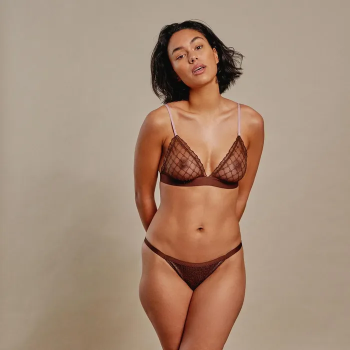 Women Tanga Briefs Love Stories Wild Rose Briefs Dark Brown