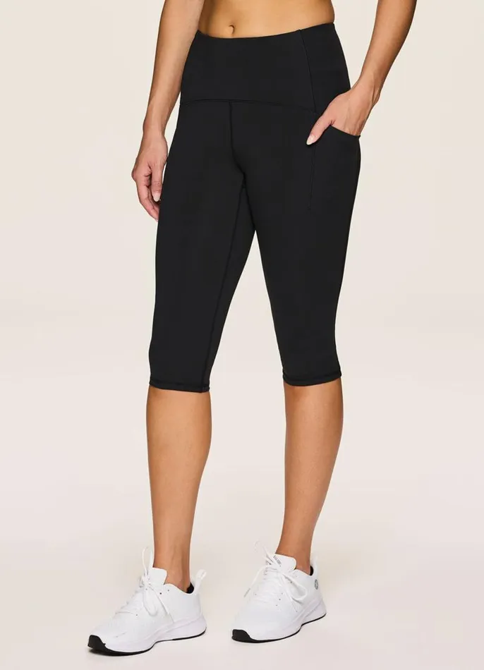 Women Tech Flex Ultra Hold Cropped Capri Black RBX Active Leggings