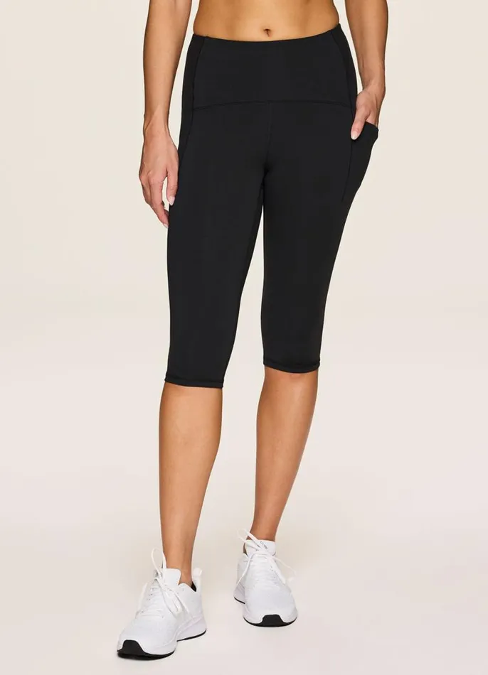 Women Tech Flex Ultra Hold Cropped Capri Black RBX Active Leggings