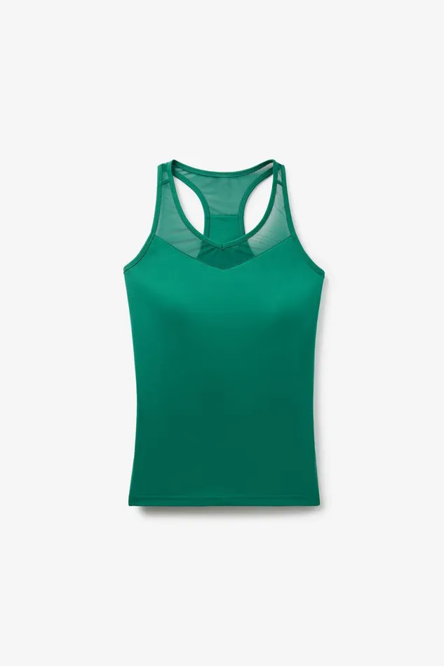 Women Tennis Fila Essentials Raceback Mesh Tank 300 Green Jacket