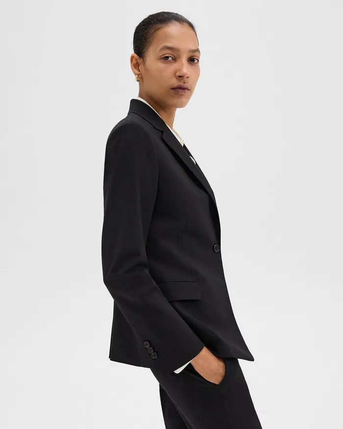 Women Theory Blazers Jackets Slim Blazer In Good Wool Black