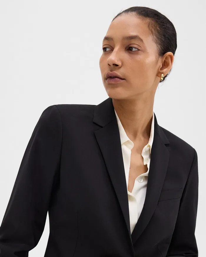 Women Theory Blazers Jackets Slim Blazer In Good Wool Black