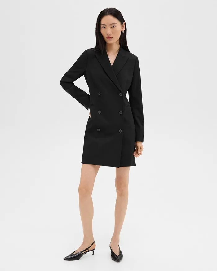 Women Theory Dresses Blazer Dress In Stretch Wool Black