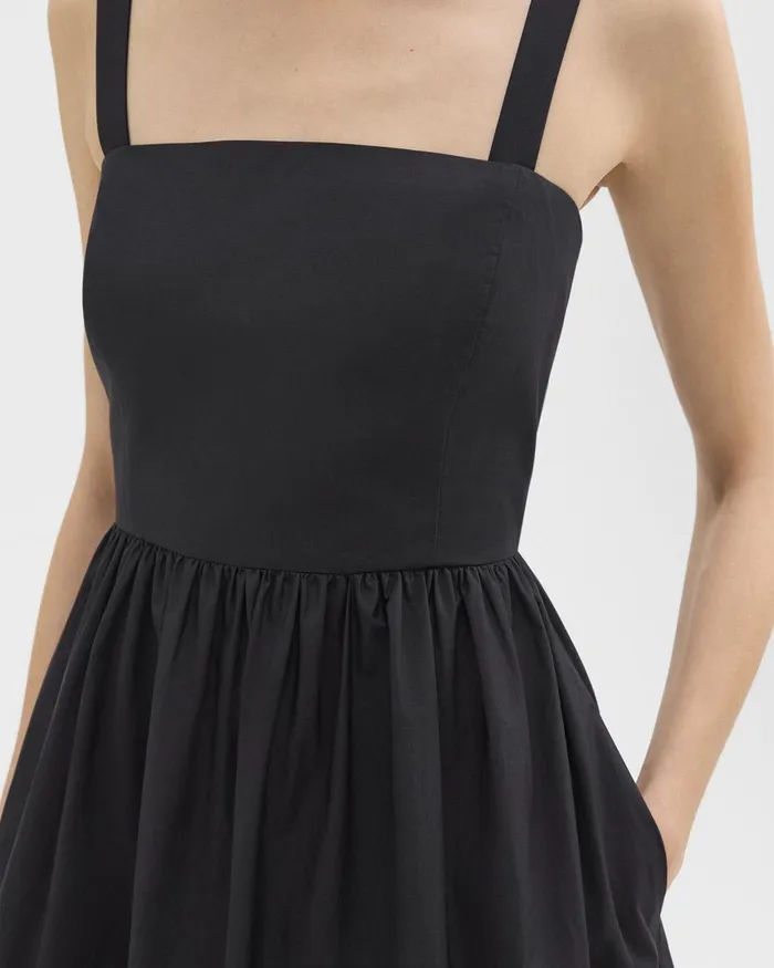 Women Theory Dresses Tiered Sleeveless Dress In CottonBlend Black