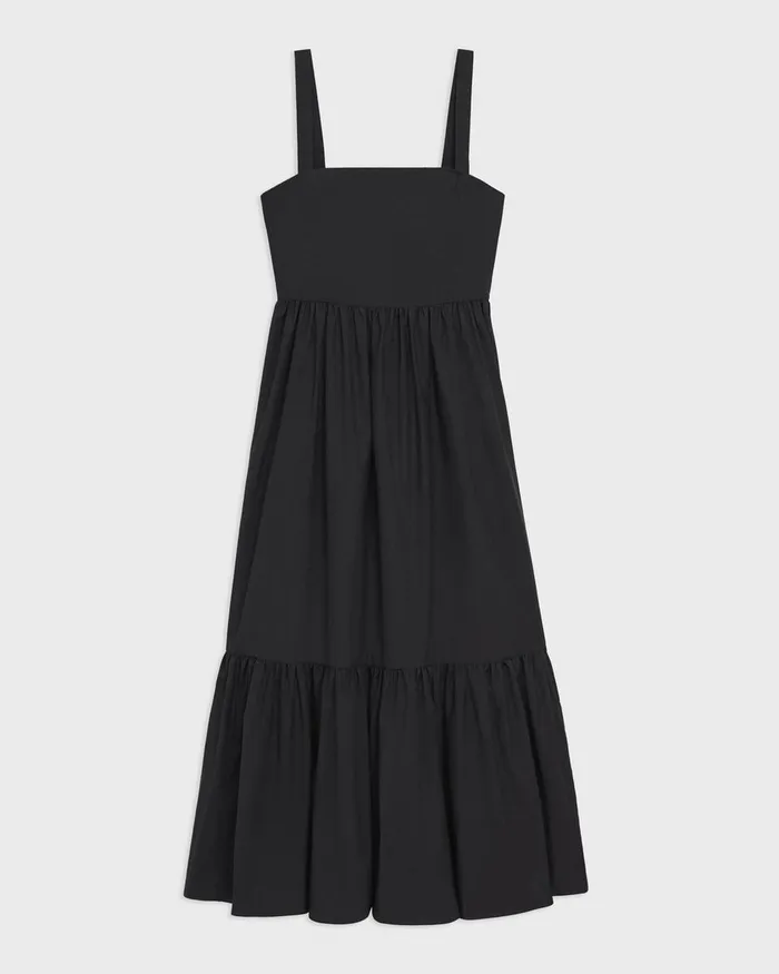Women Theory Dresses Tiered Sleeveless Dress In CottonBlend Black
