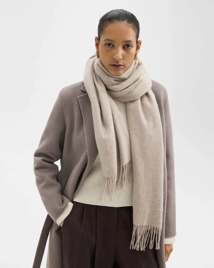 Women Theory Hats Gloves Scarves Classic Scarf In Cashmere Oat Melange