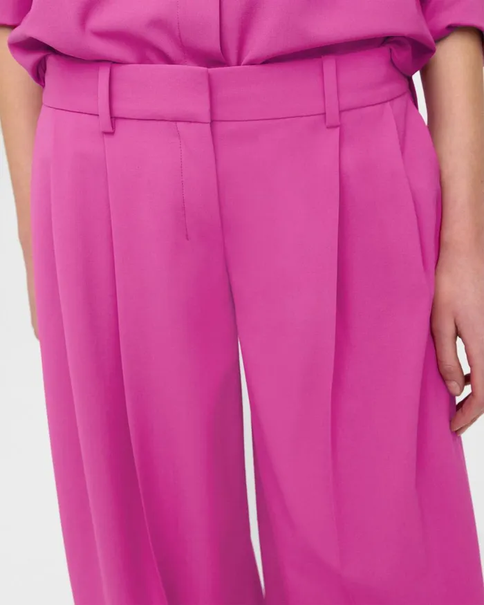 Women Theory Pants Pleated LowRise Pant In Good Wool Carnation