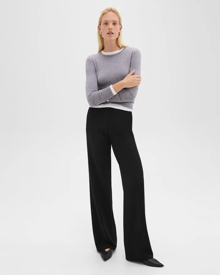 Women Theory Pants Relaxed Straight Pant In Admiral Crepe Black