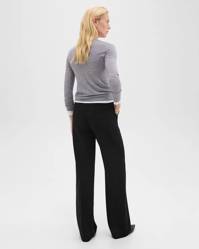Women Theory Pants Relaxed Straight Pant In Admiral Crepe Black