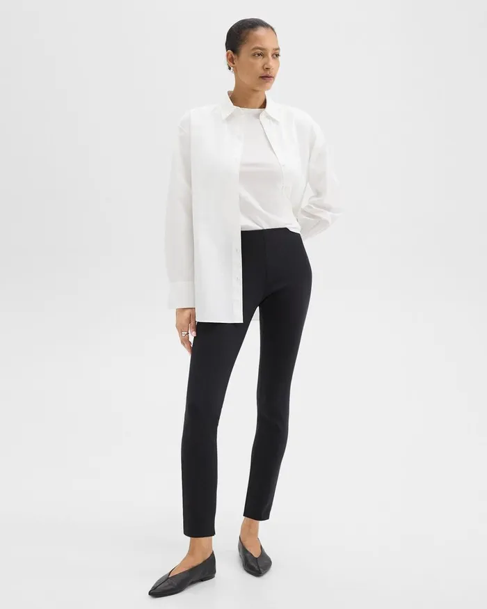 Women Theory Pants Skinny Legging In Scuba Black