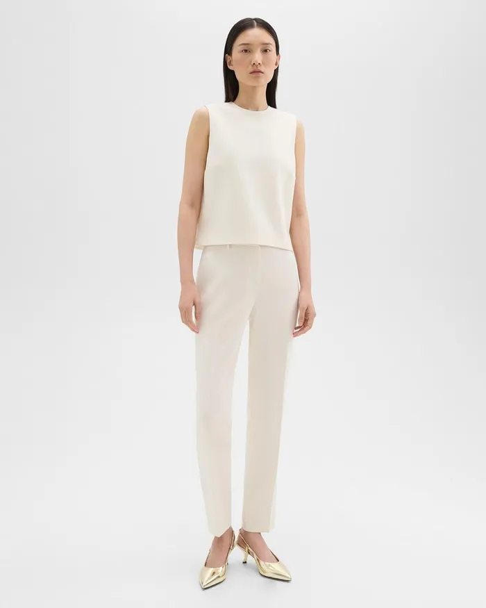 Women Theory Pants Treeca Full Length Pant In Admiral Crepe Rice