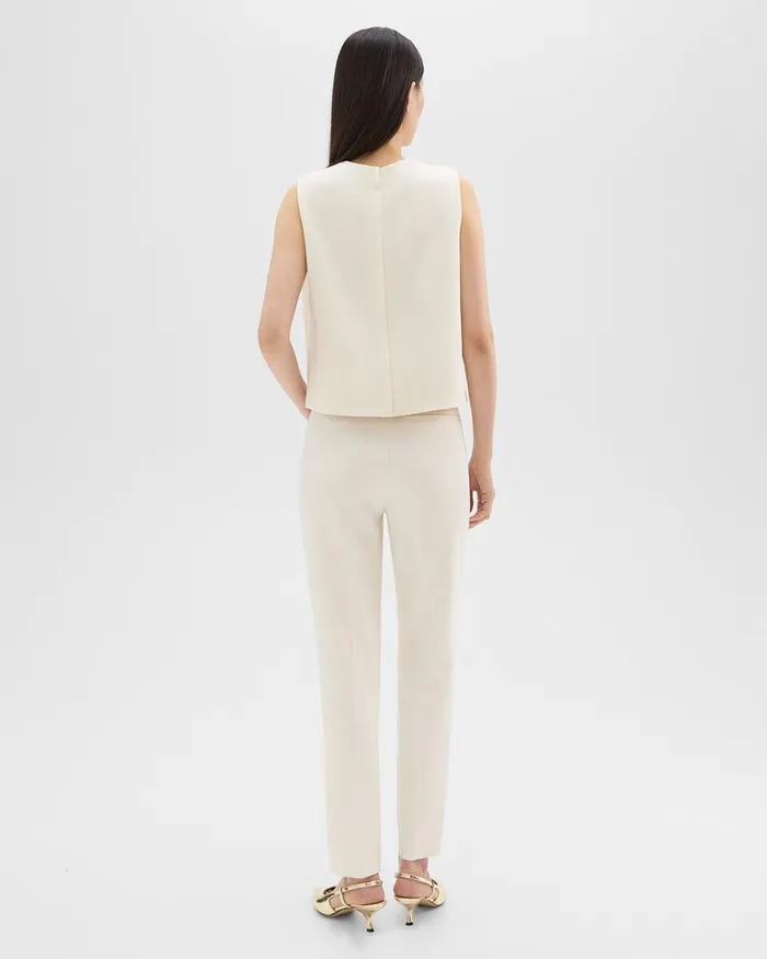 Women Theory Pants Treeca Full Length Pant In Admiral Crepe Rice