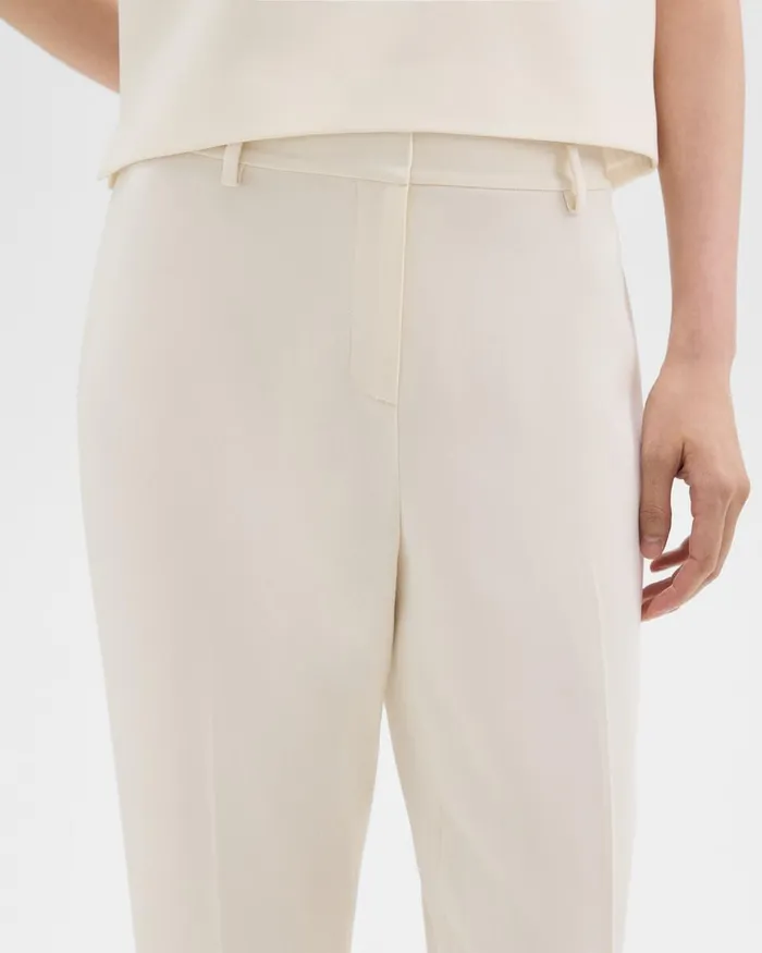 Women Theory Pants Treeca Full Length Pant In Admiral Crepe Rice