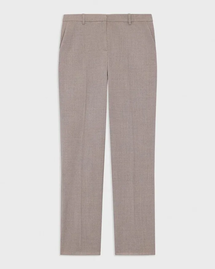 Women Theory Pants Treeca Full Length Pant In Good Wool Cinder Melange