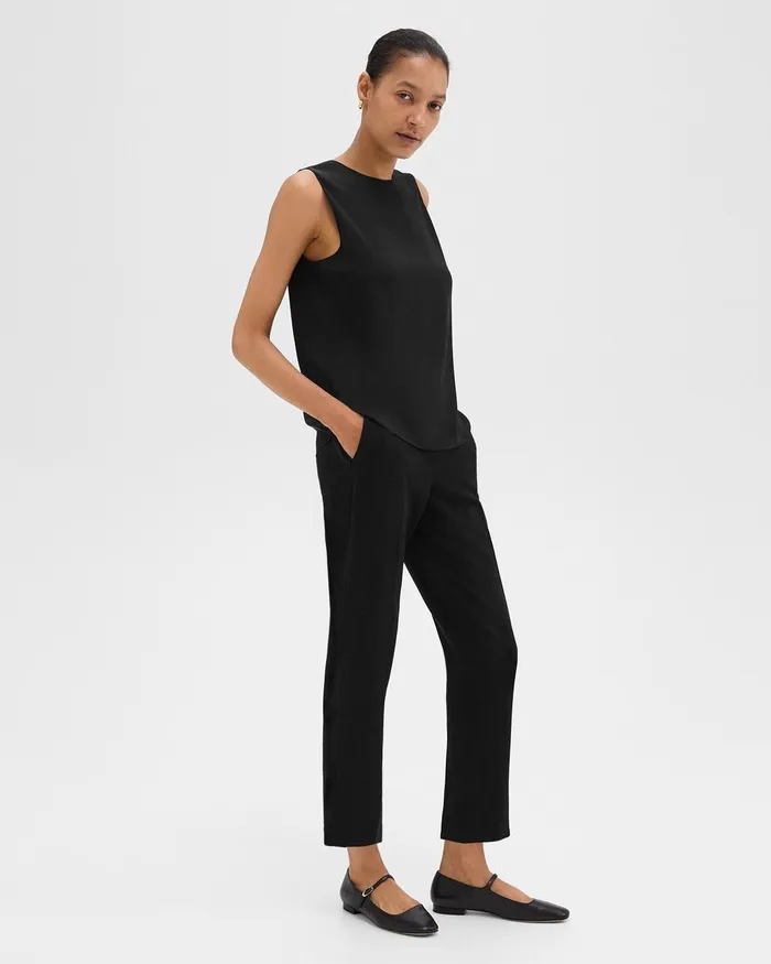 Women Theory Pants Treeca PullOn Pant In Admiral Crepe Black